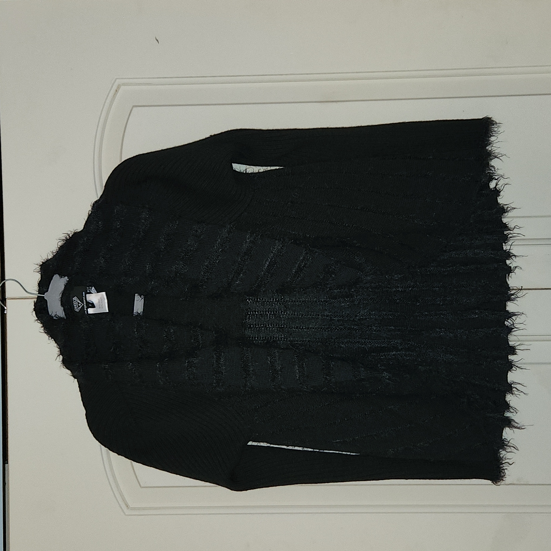 Angel Apparel Signature Ribbed Wrap Sweater Cardigan Black Sz Small